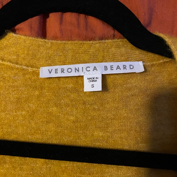 Veronica Beard Mustard Cardigan with Belt - Picture 2 of 5